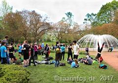 Saarländische Schullaufmeisterschaften Der Stadtgarten war eine riesige Lagerfläche