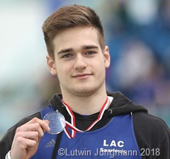 Eine Goldmedaille gewann auch Fabio Hessling (LAC Saarlouis), der im Hammerwerfen den Titel mit einer Bestweite von 67,04 Metern errang b