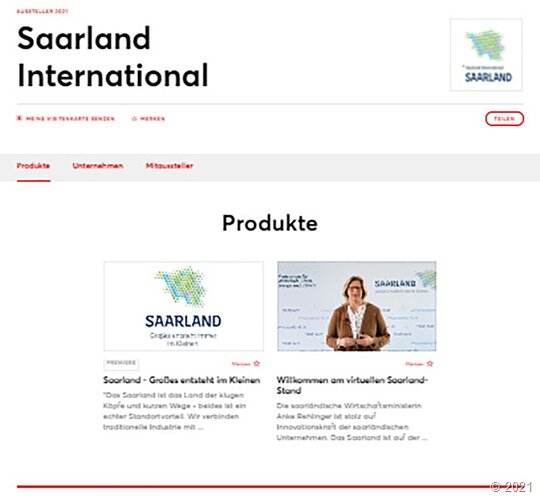 Virtueller Saarlandstand auf der HM 2021 - 1