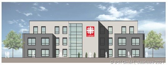 So soll der Neubau der Caritas in Merzig nach seiner Fertigstellung aussehen